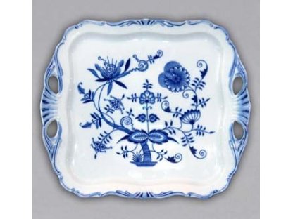 Zwiebelmuster Aida square tray 34x29cm on a leg Original Blue Onion Pattern Bohemia from Dubi