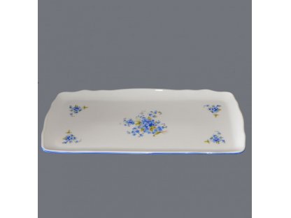 square tray 45 cm porcelain Dubi blue line