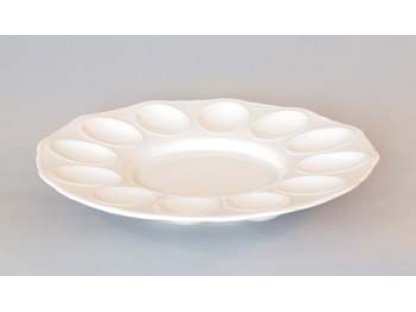 Podnos párty porcelánový biely na vajcia 24,3cm Český porcelán Dubí