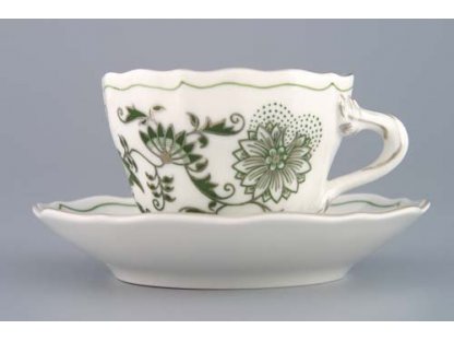 Zwiebelmuster saucer A/1 130mm Green+Platinum Hand made Original  Onion Pattern Bohemia from Dubi 