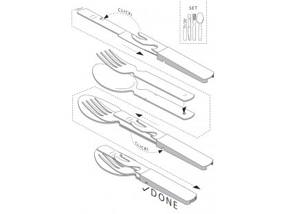 Army field Cutlery Toner set 4 pcs stainless steel