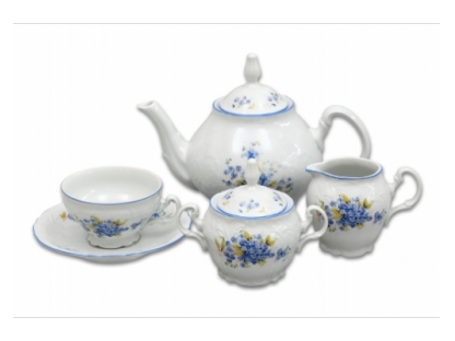 Pomněnky  čajová souprava Bernadotte porcelán Thun 6 osob 15 dílů český porcelán