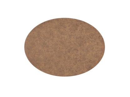 Oval placemat with a nut leather look