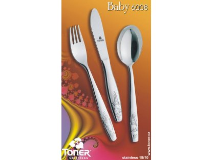 Příbory TONER Baby dětské jídelní sada  3 ks pro 1 osobu nerez 6008