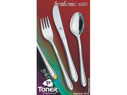 Cutlery TONER Symfonie Gold gilded dining set 24 pcs for 6 persons stainless steel 6081