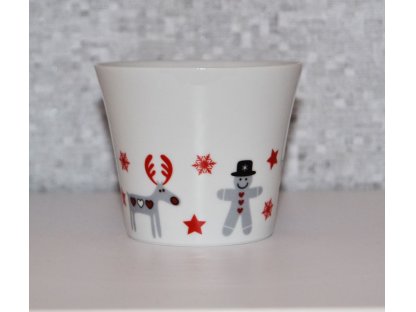 Průsvitka svícen vánoční motiv soba 9,5 cm český porcelán Dubí
