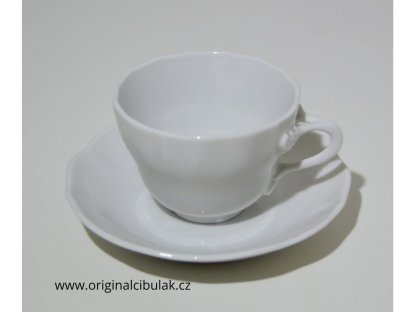 Šalek a podšálek B 0,2 L bílý český porcelán Dubí 2.jakost