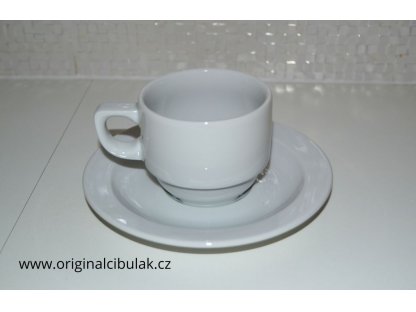 Cup and saucer low 140 Praktik white Thun