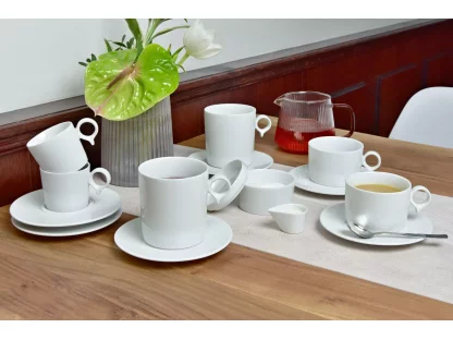 White cup and a saucer Reset cappuccino and tea 0,18 L Bohemia Porcellain