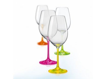 Farebné poháre na víno Neon Viola 350 ml 4 ks Crystalex CZ