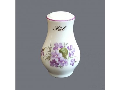 Salt shaker 7.5 cm Violets Bohemia porcelain Dubí