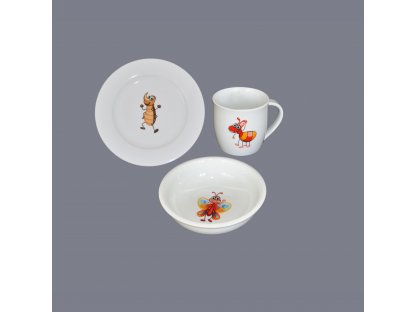 Souprava dětská třídílná MB zvířátka Český porcelán Dubí 