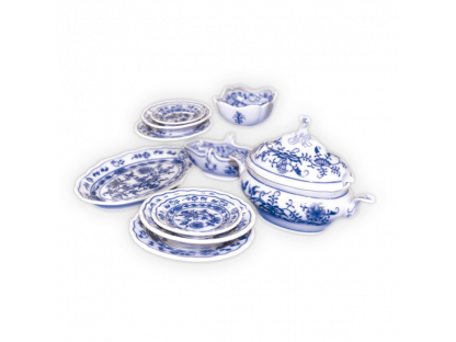 Zwiebelmuster Mini dining set 570g Original Blue Onion Pattern Bohemia from Dubi