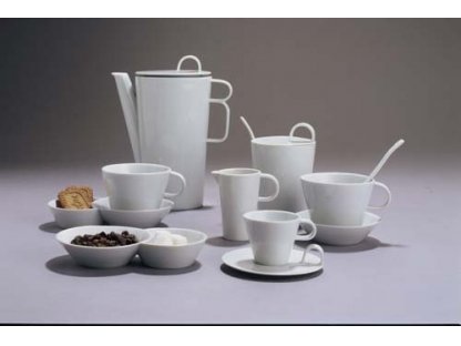 Bohemia White coffee set - design by prof. architect Jiří Pelcl, Bohemia porcelain Dubí