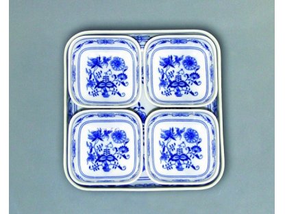 ZwiebelmusterSet of square bowls 710g Original Blue Onion Pattern Bohemia from Dubi