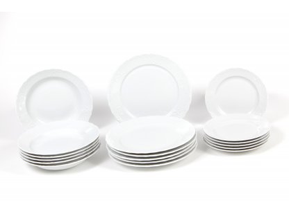 Plate set embossed T2/18 pieces Opera Bohemia porcelain Dubí 