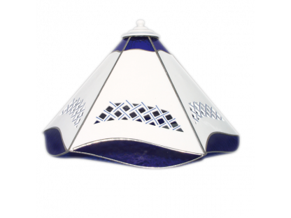 Zwiebelmuster Lampenschirm aus Buntglas, durchbrochen, 6 Wände, 35cm Original Bohemia Porzellan Dubi Karlsbader 