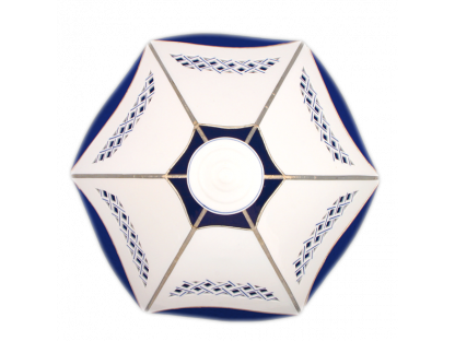 Zwiebelmuster Lampenschirm aus Buntglas, durchbrochen, 6 Wände, 35cm Original Bohemia Porzellan Dubi Karlsbader 