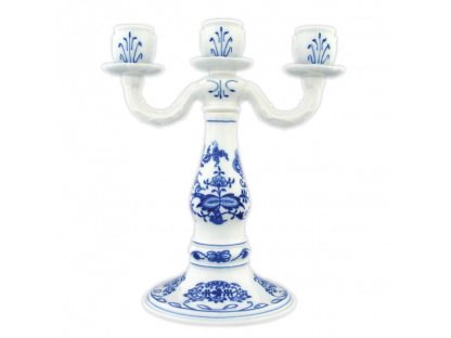 ZwiebelmusterThree-arm candlestick 25cm Original Blue Onion Pattern Bohemia from Dubi 