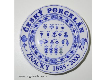 tanier cibulák s ochrannými známkami Český porcelán Dubí 1885 až 2000