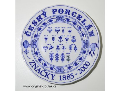 Teller Cibulák mit Markenzeichen Tschechisches Porzellan Dubí 1885 bis 2000