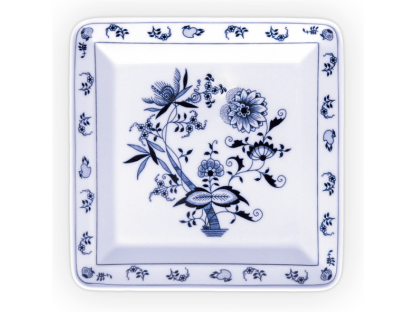 Cibulák Talíř čtyřhranný 21,5 x 21,5 cm 610g Originál Český porcelán Dubí