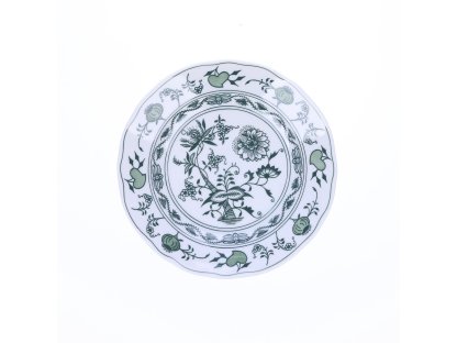  ZELENÝ Cibulák Tanier dezertný 15cm Originálny Český Porcelán Dubí