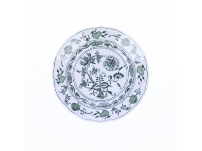 Cibulák tanier dezertný - originálny cibulák zelený s platinou cibulový porcelán, originálny cibulák Dubí