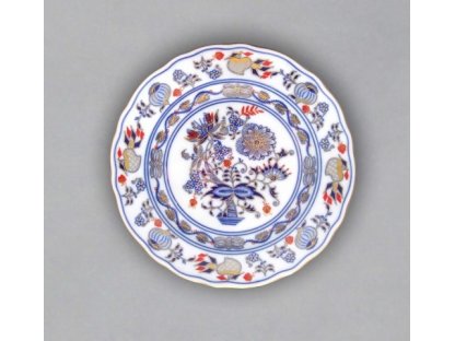 Cibulák tanier dezertný originálny cibulák pozlátený s dekoráciou rubín cibulový porcelán, originálny cibulák Dubí