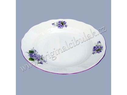 plate violets deep 24 cm Czech porcelain Dubí violet line
