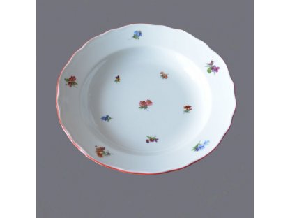 plate Austrian shallow 24 cm red line Czech porcelain Dubi
