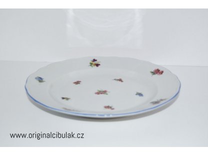 talíř házenka Rakouská  mělký 24 cm modrá linka originální porcelán Dubí