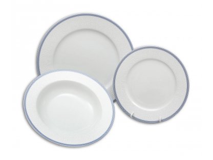 tanier hlboký 22 cm Opálová čipka modrá Thun 1 ks Český porcelán