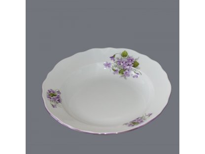 Plate deep 21cm Violets Bohemia porcelain Dubí