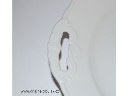 talíř koláčový s uchy bílý 28 cm porcelán Dubí