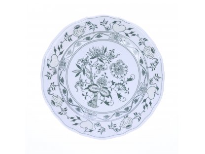 Talíř mělký praporový  21cm Zelený Cibulák originál porcelán Dubí