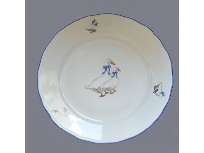 Shallow plate 24 cm Geese Bohemia porcelain Dubí