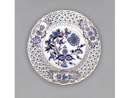 Talíř prolamovaný originální cibulák zlacený 27 cm cibulový porcelán Dubí