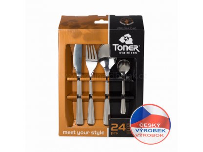 TONER Octagon cutlery set 24 pcs for 6 persons stainless steel 6035 6035E001