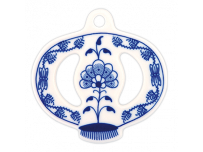 Zwiebelmuster Christmas decoration apple 8cm 40g Original Blue Onion Pattern Bohemia from Dubi 