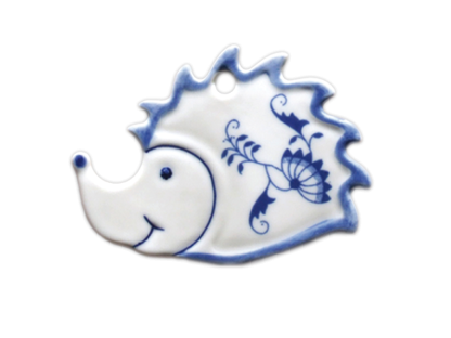 Cibulák Vánoční ozdoba oboustranná ježek 8 cm Originál Český porcelán Dubí 