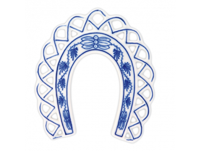 Zwiebelmuster Weihnachtsschmuck Hufeisen 9cm 40g Original Bohemia Porzellan Dubi Karlsbader 