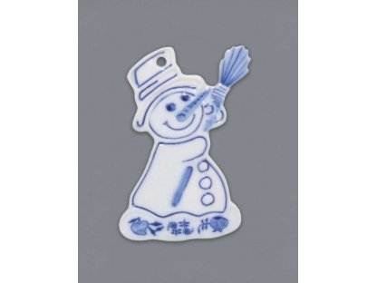   Zwiebelmuster Weihnachtsschmuck Schneemann 7,7 x 4,8 cm 20g Original Bohemia Porzellan Dubi Karlsbader 