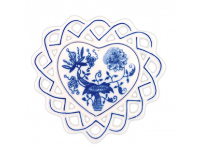 Cibulak Vianočná ozdoba srdiečko 10cm 60g Originálny Český Porcelán Dubí