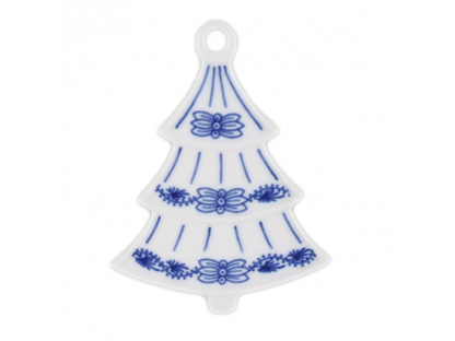 Zwiebelmuster Christbaumschmuck 8,5 x 6,3 cm 20g Original Bohemia Porzellan Dubi Karlsbader 