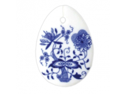 Zwiebelmuster Easter decoration egg pendant 5.5 x 3.9 cm 20g Original Blue Onion Pattern Bohemia from Dubi