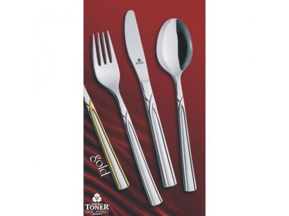 Dining fork TONER Art Gold gilded 1 piece stainless steel 6065