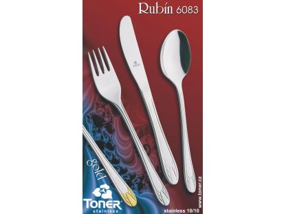 Dining fork TONER Ruby Gold gilded 1 piece stainless steel 6083 gold