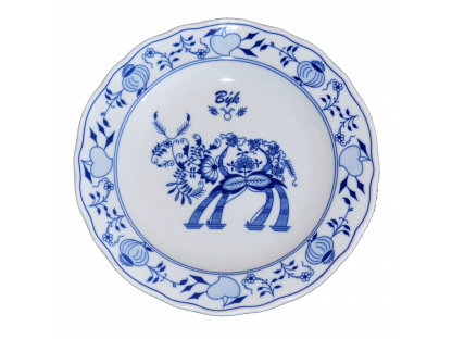 Zwiebelmuster Sternzeichen Horoskop Platte STIER 24cm Original Bohemia Porzellan Dubi Karlsbader 