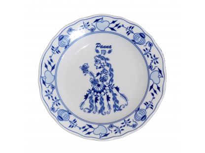 Zwiebelmuster Sternzeichen Horoskop Platte JUNGFRAU 24cm Original Bohemia Porzellan Dubi Karlsbader